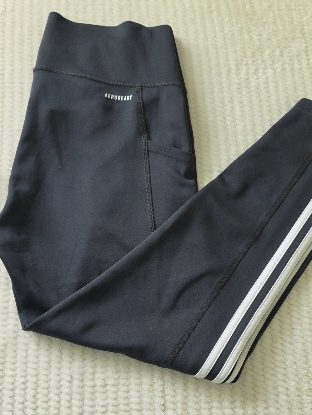 Adidas AEROREADY Leggings with White Stripe Detail